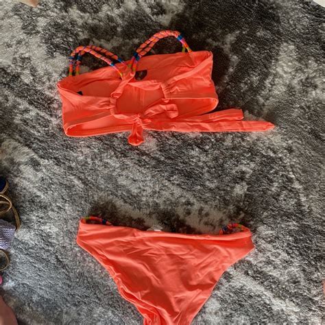 Soluna Swim Neon Orange Bikini Set Gem