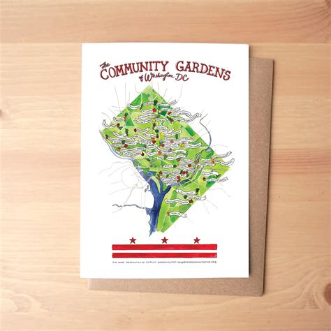 Washington DC Community Gardens Illustrated Map Watercolor - Etsy