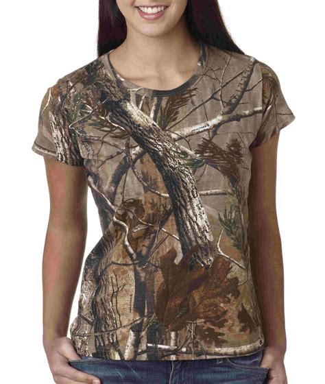 Code V 3685 Ladies Officially Licensed Realtree Camouflage Short Sleeve T Shirt