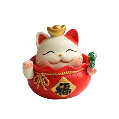 COOLL Resin Lucky Cat Statue Lucky Cat Ornament Fortune Symbol Resin ...