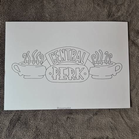 Digital Pdf A4 Hand Drawn Central Perk Logo Design Printable Etsy