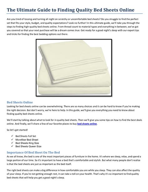 The Ultimate Guide to Finding Quality Bed Sheets Online - Ross Flynn