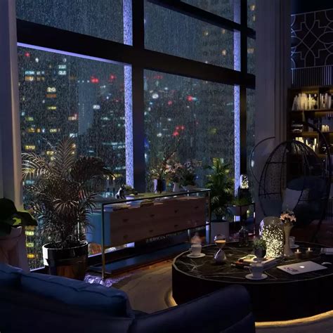 Live Wallpaper Cozy Bedroom Rain On Window Night View Of The Rainy