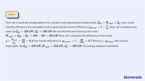 Solved A Power Cycle Operating At Steady State Receives Energy By