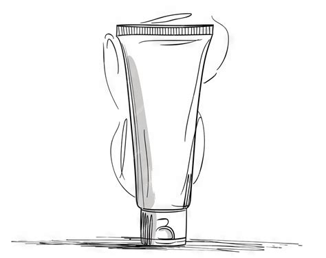 continuous oneline drawing   cosmetic cream tube   drawing