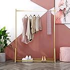 Amazon Homekayt Gold Clothing Rack With Shelf Heavy Duty Garment