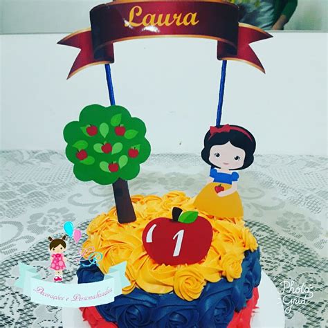 Topper de Bolo Branca de Neve LR DECORAÇÕES E PERSONALIZADOS Elo7