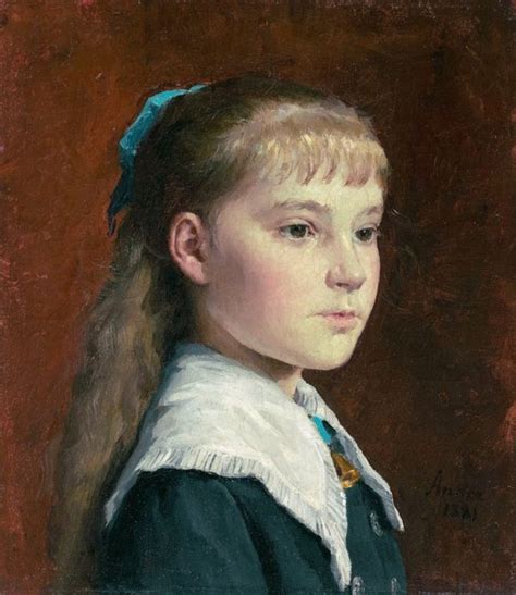 Portrait Of Marie Anker Painting Albert Anker Oil Paintings