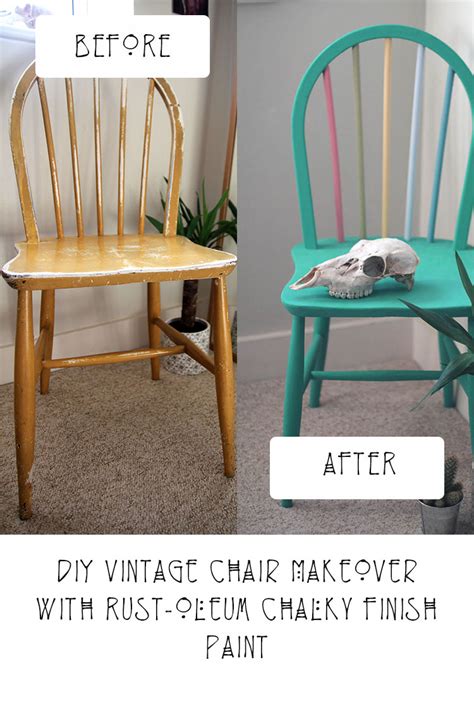 DIY Vintage Chair Makeover With Rust Oleum Chalky Finish Paint