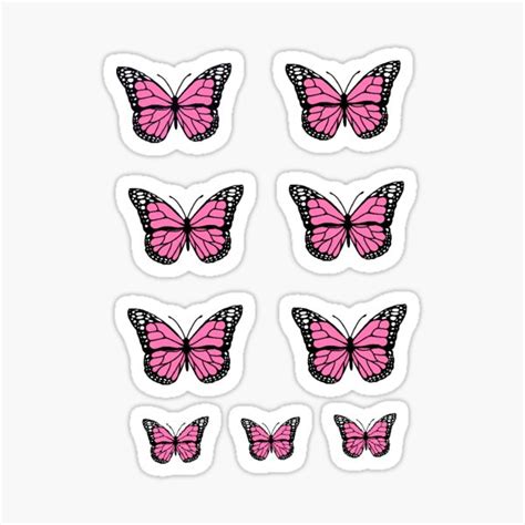 "Pink Monarch Butterfly Sticker Pack" Sticker for Sale by KCreatives ...