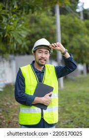 Portrait Attractive Electrician Uniform On Construction Stock Photo ...