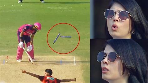 Srh Owner Kavya Maran Shocking Reaction When Umran Malik Broke Stump By