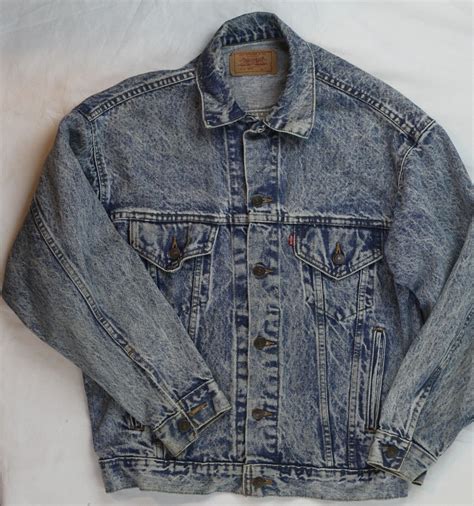 Vintage Levis Acid Wash Denim Cotton Trucker Jacket S Gem