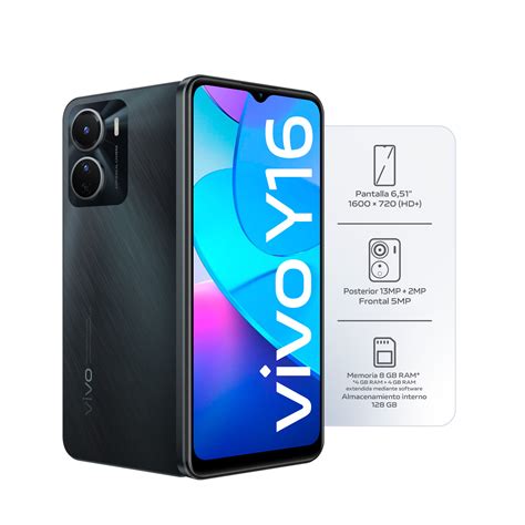 Ripley CELULAR VIVO Y16 128GB 4GB RAM 13MP 2MP 6 51 NEGRO