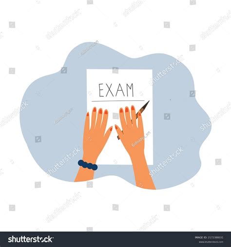 Study Exams Young Girl Taking Exam Stock Vector (Royalty Free