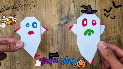 Easy Origami Ghost Halloween Craft Step By Step Tutorial Youtube