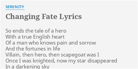 "CHANGING FATE" LYRICS by SERENITY: So ends the tale...