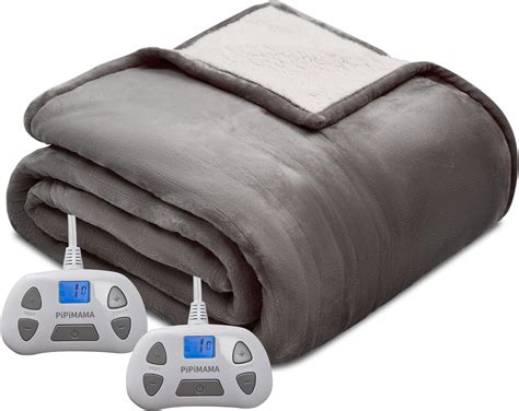 Pipimama King Size Electric Blanket Dual Control 100x 90 Soft Warm Sherpa