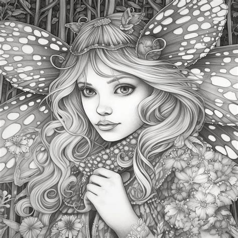 Mystical Fairy Printable Coloring Page Etsy Australia