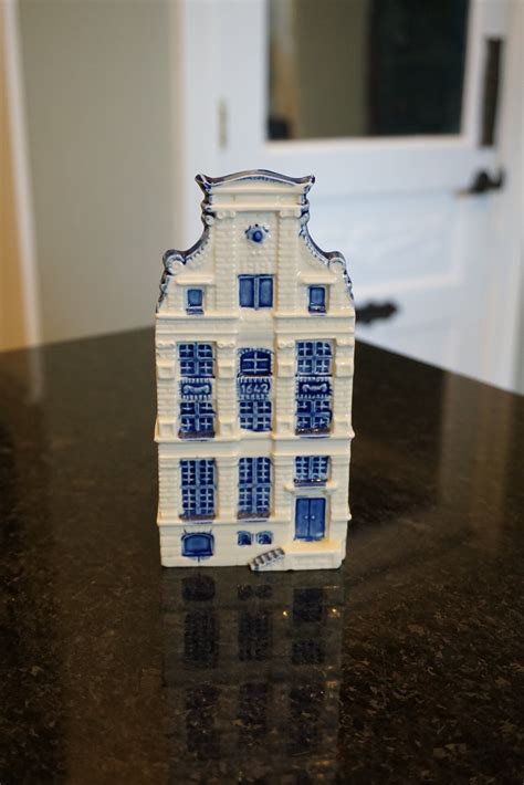 Vintage Amsterdam Canal House Delft Blue And White Planter Handpainted