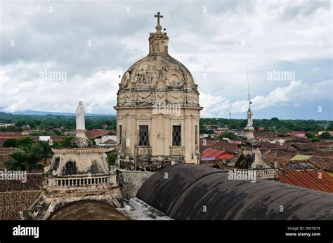 Rooftop Of La Merced Church Granada Nicaragua Central America Stock