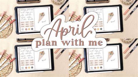 April Digital Bullet Journal Plan With Me April Ipad Plan With