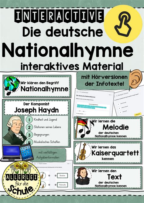 Die Deutsche Nationalhymne Interactive Unterrichtsmaterial Im Fach