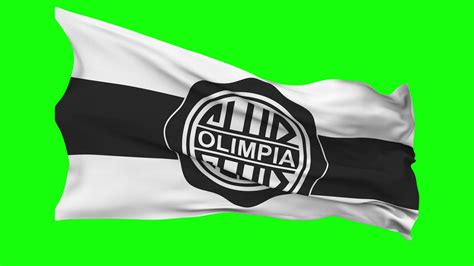 Club Olimpia Flag Waving Seamless Loop in Wind, Chroma Key, Luma Matte ...