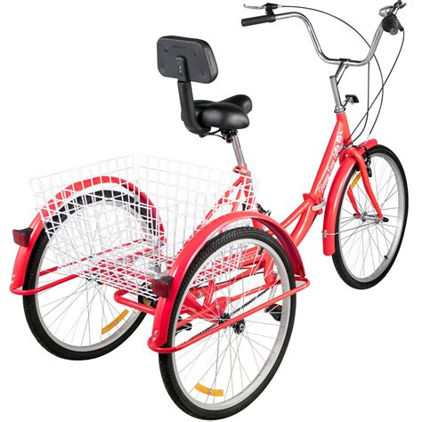 folding adult  wheel tricycle bike  basket  zincera