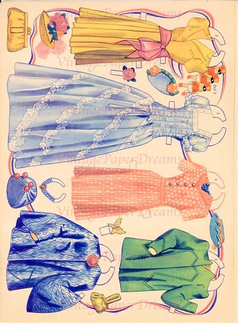 Vintage Paper Doll Printable Pdf Miss America Paper Dolls Jpeg 40s