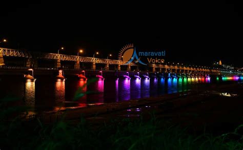 Prakasam Barrage Illuminated For Krishna Pushkaralu News