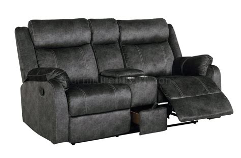 U7303 Reclining Sofa In Domino Granite By Global Woptions