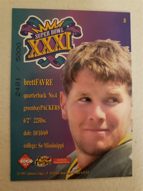 Collectors Edge Masters Brett Favre Ebay