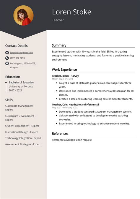 Teacher Cv Examples Template And 20 Tips