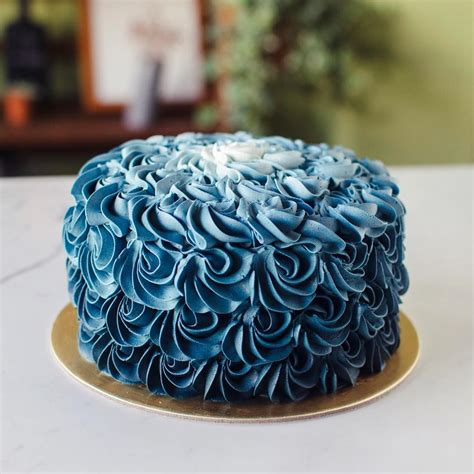 Navy blue ombré rosette Purple Cakes Birthday 1st Birthday Cake Smash