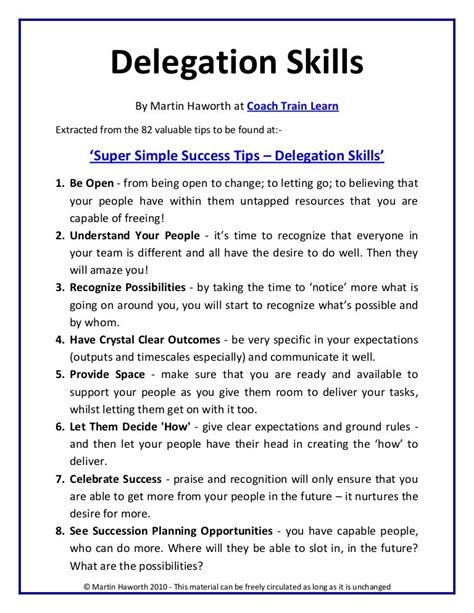 Super Simple Success Tips Delegation Skills