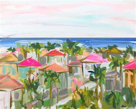 Print On Paper Or Canvas Beach Town 2 Etsy Painting Art Painting