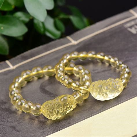 Buddha Stones Fengshui Citrine Pixiu Wealth Bracelet Buddhastoneshop