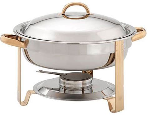 Update International Dc 4gb Stainless Steel Gold Accented Chafer