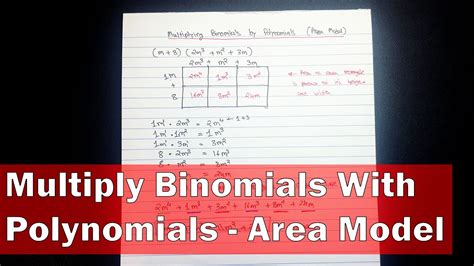 Multiplying Binomials By Polynomials Using Area Model YouTube