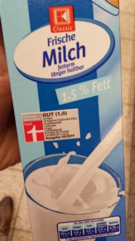 K Classic Kaufland Frische Milch Kalorien Nährwerte