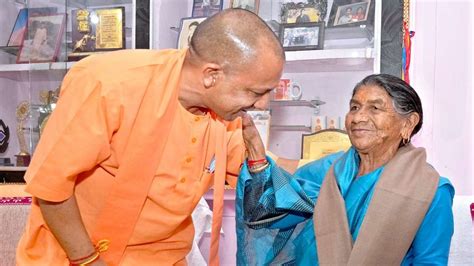 Up Cm Yogi Meets His Mother During Visit To His Ancestral Village In