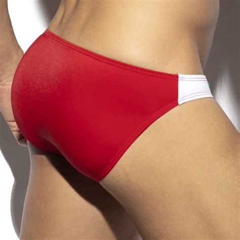 Bath Bikini Flags Red Swim Briefs For Man Brand Es Collection Fo