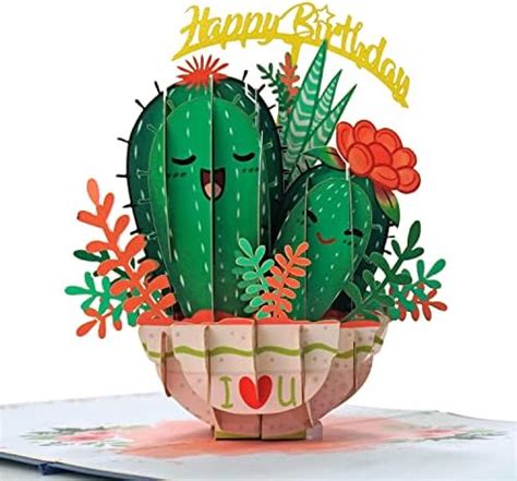 CUTPOPUP Cactus Happy Birthday Pop Up Card 3d Greeting Cards Cactus