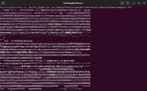 List Supported Glyphs For A Font In Linux Baeldung On Linux