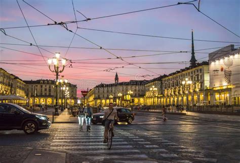 Summer Night In The City Piazza Vittorio Veneto Editorial Photo Image Of Lights Dark 65668141