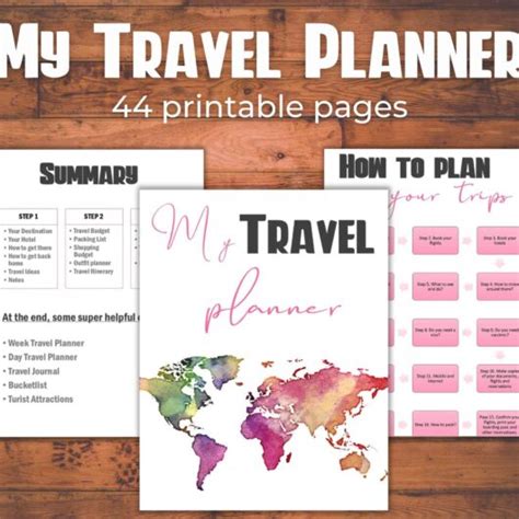 Printable Travel Planner Green Touristear Travel Shop