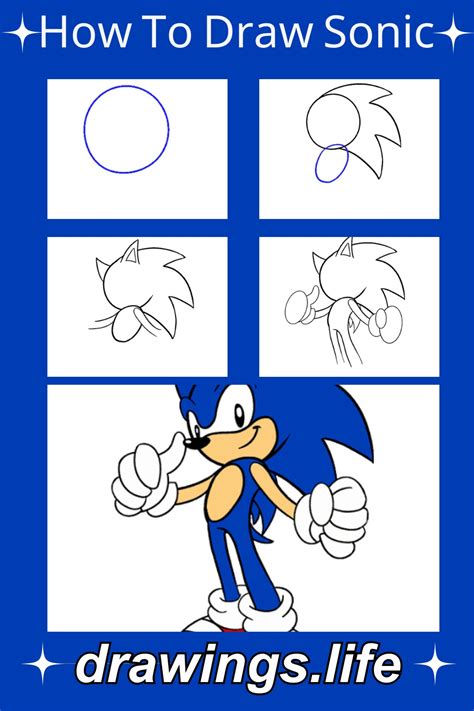 How To Draw Sonic The Hedgehog Step By Step Drawings