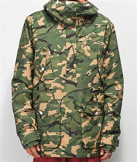 Mens Camo 10k Anorak Snowboard Jacket Aa Sourcing Ltd