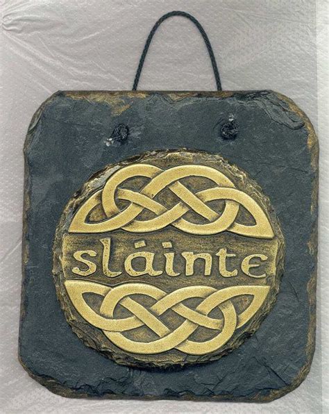 Slainte Slate Wall Plaque Irish Slainte Irish Celtic